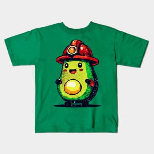 Retro avocado firefighter Kids T-Shirt